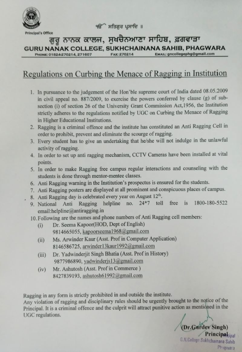 reguations_on_curbing the menace of ragging